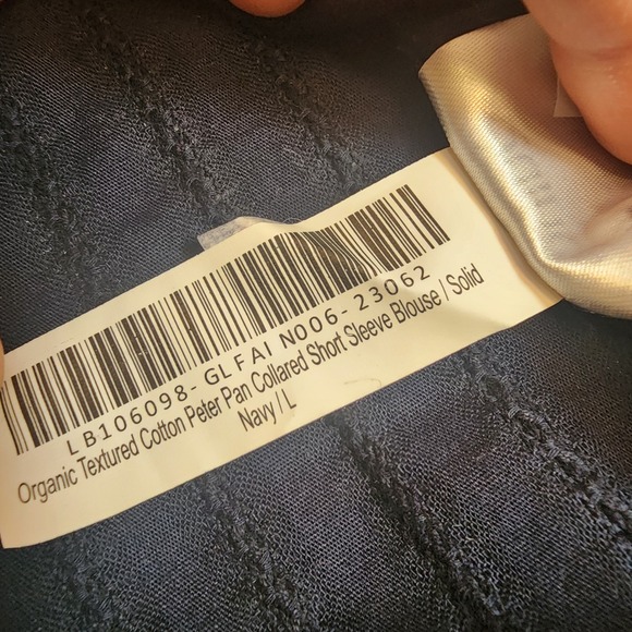 Quince 100% Cotton Peter Pan Collared Short Sleeve Blouse L Cottagecore Peasant - Picture 6 of 9